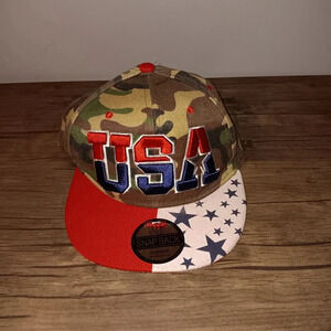 E flag snap back USA American flag baseball hat camouflage